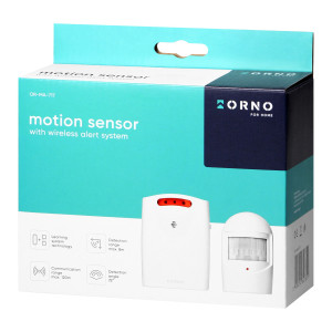 Czujnik ruchu z sygnalizacją bezprzewodową, bateryjny, IP44, 120m,OR-MA-717