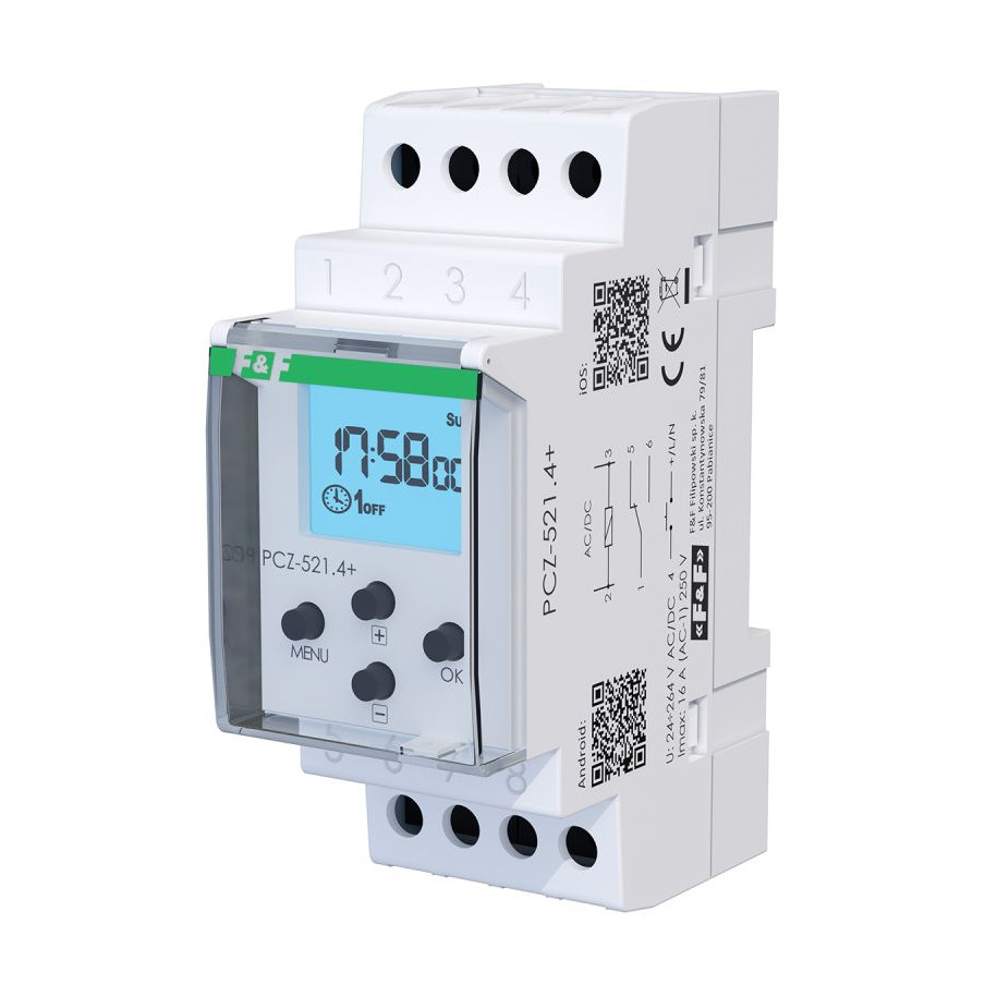 Zegar programowalny tygodniowy PCZ-521.4-PLUS