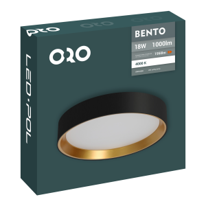 Plafon dekoracyjny LED BENTO 18W 4000K B/G ORO33368