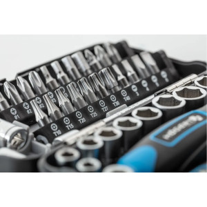 Zestaw nasadek końcówek wkrętakowych i akcesoriów 1/4 38 elementów HT1R462