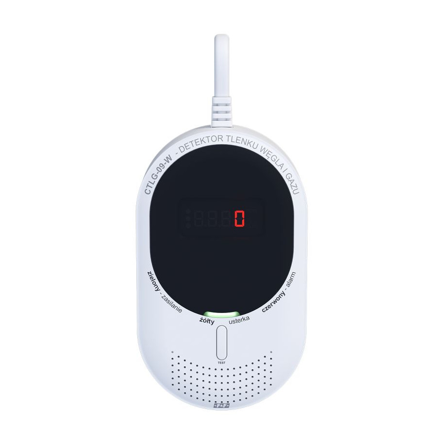 Detektor tlenku węgla i gazu z komunikacją Wi-Fi CTLG-09-W