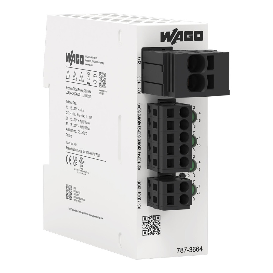 Elektroniczny wyłącznik nadprądowy 4-kanałowy 24VDC 10A 787-3664