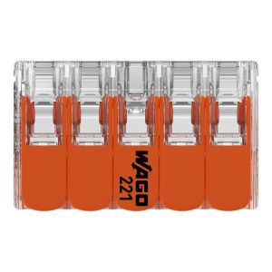 Szybkozłączka z dźwignią 10x 0,2-4mm2 transparentna / pomarańczowa 221-420