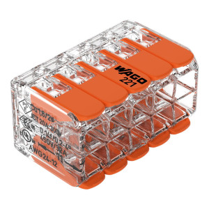 Szybkozłączka z dźwignią 10x 0,2-4mm2 transparentna / pomarańczowa 221-420