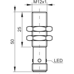 Czujnik indukcyjny PCID4ZPKWM1250M12 4mm M12 PNP NO 10-30VDC, L50.