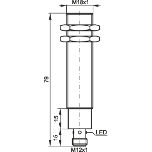Czujnik indukcyjny PCID8ZPKWM1879M12 8mm M18 PNP NO 10-30VDC, L79