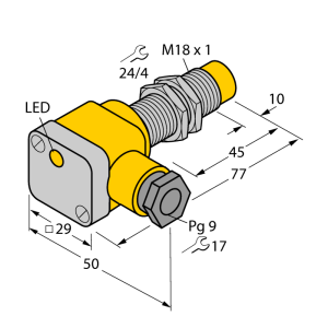 Czujnik indukcyjny M18, strefa 12 mm, polaryzacja PNP, funkcja NO, zasilanie 10-30 VDC NI12U-EG18SK-AP6X 1645400