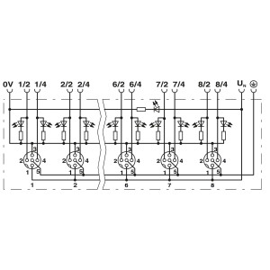Koncentrator urządzeń M12 PHOENIX 1452602 - SACB-4/8-L-5,0PUR SCO P