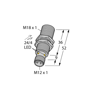 Czujnik indukcyjny BI8-M18-AP6X-H1141 PNP NO 10-30VDC zakończenie konektorowe M12 46150