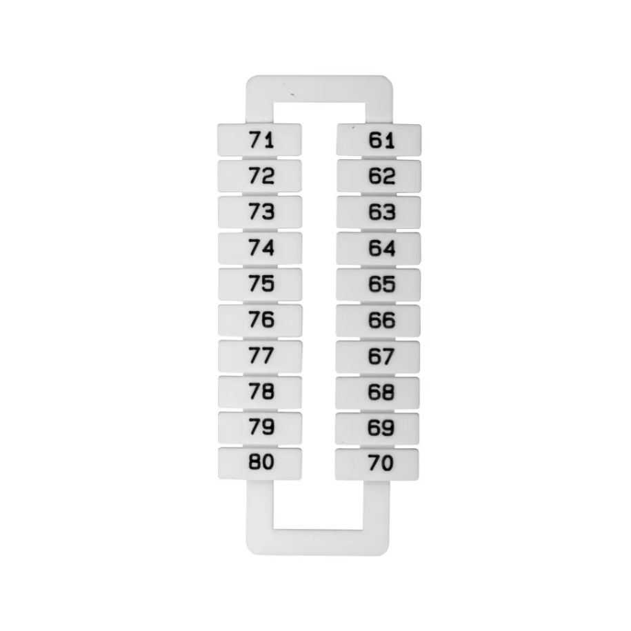 Oznacznik do złączek (EURO) 2,5‑70mm2 /61‑80/ biały 43192