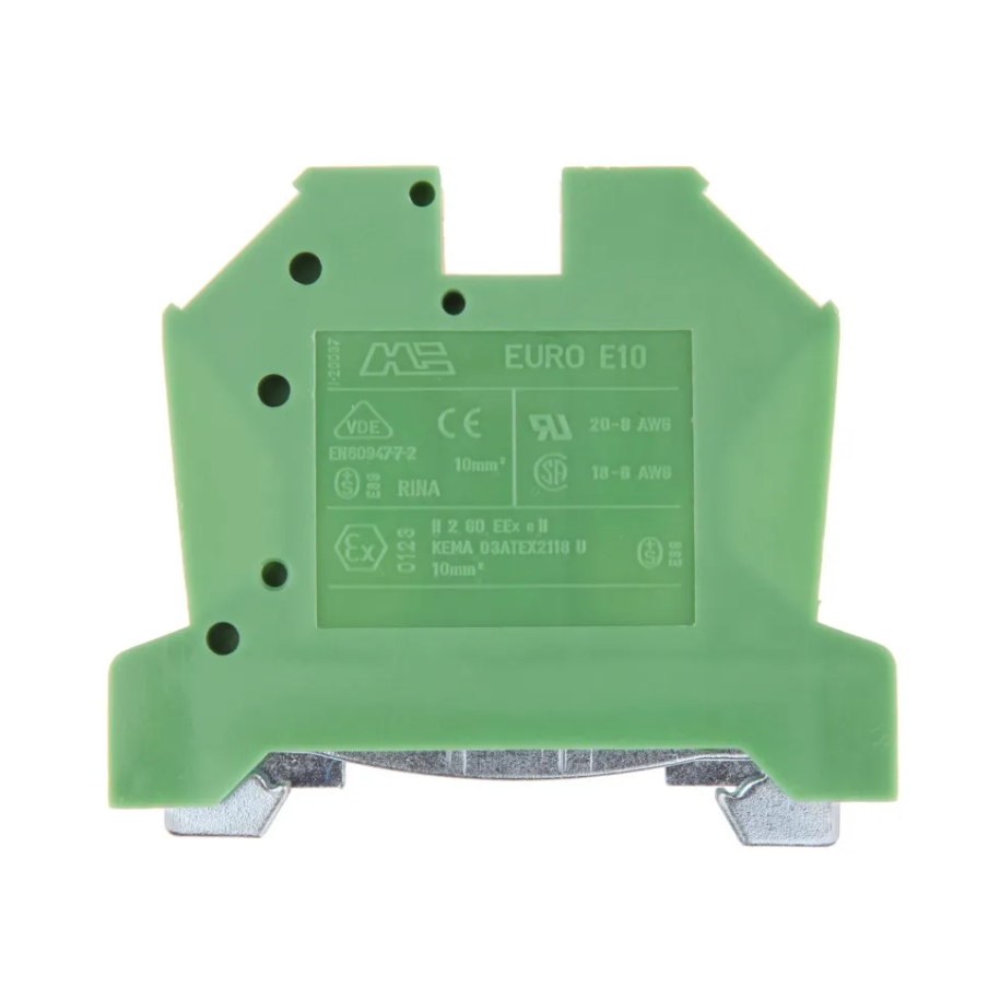 Złączka szynowa ochronna 10mm2 zielono-żółta 10 43458