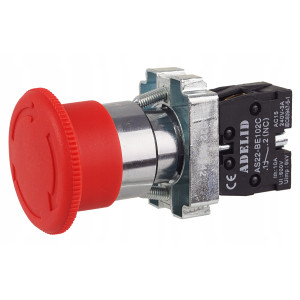 Przycisk sterowniczy awaryjny grzybek 1xNC 10A IP54 metal AS22-BS542
