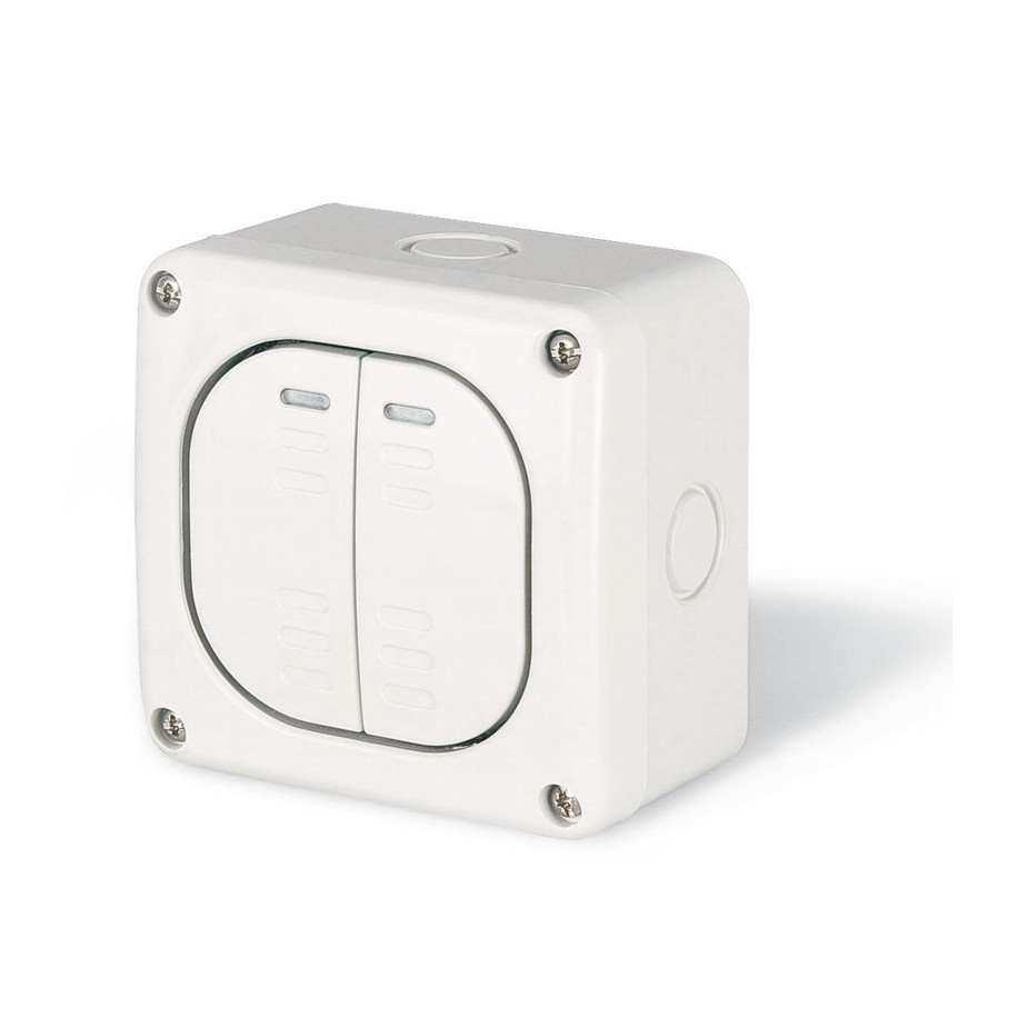 Łącznik 2-klawiszowy natynkowy PROTECTA 10AX 250V IP66 137.5021