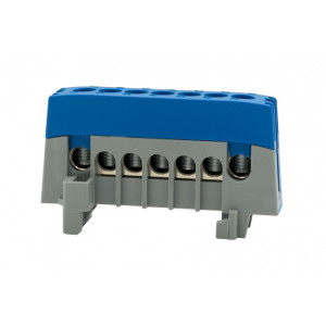 Listwa ochronna ZPI 7-modułowa (7x16mm2) IP20 AL/CU - niebieska F2.0389