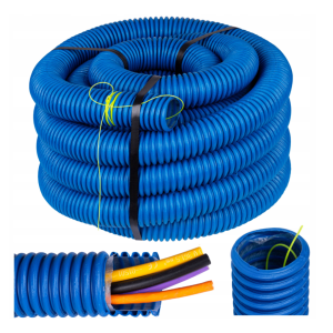 Rura karbowana AROT 75mm dwuwarstwowa z pilotem 450N HDPE RDG75-NI-25