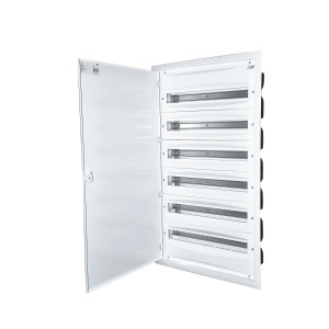 Rozdzielnica modułowa 6x24 podtynkowa IP40 drzwi metalowe białe zacisk PE3x24 N4x11 ERP24-6 001101297