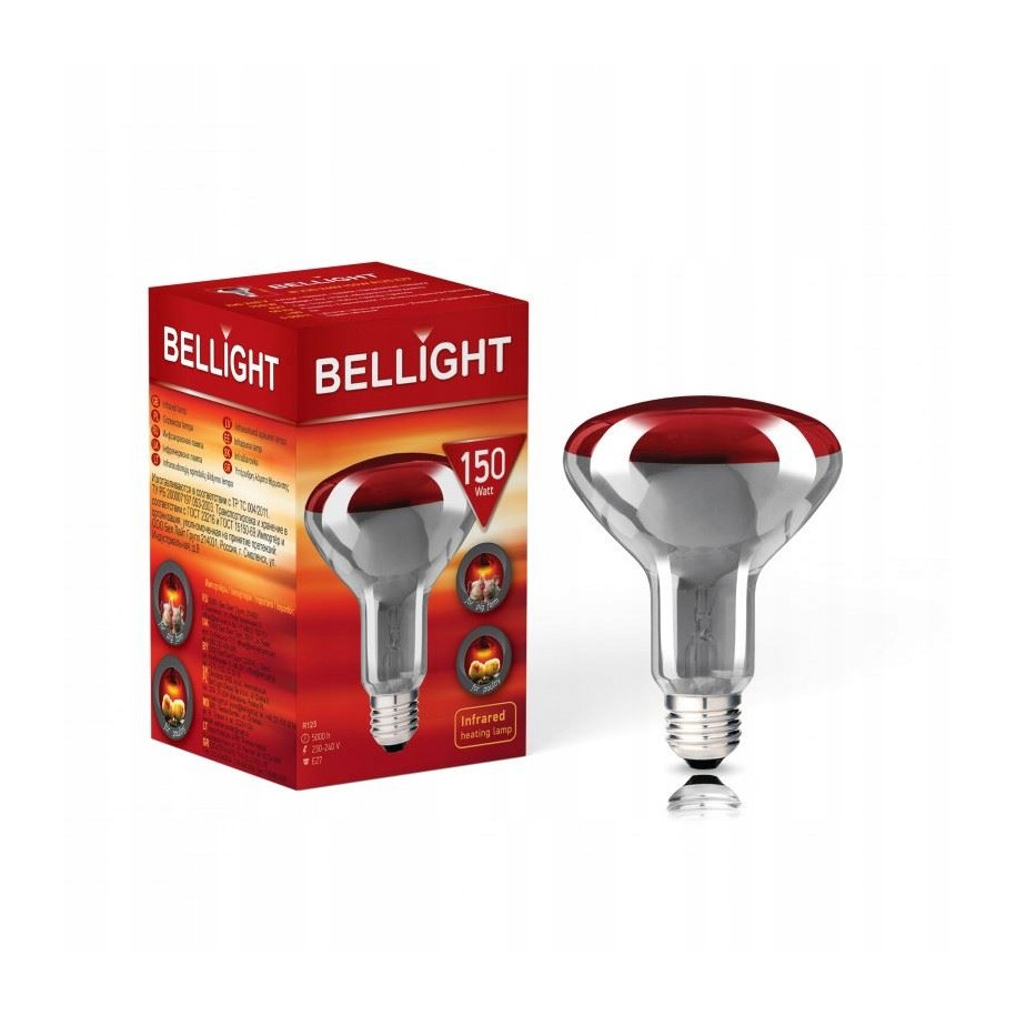 Promiennik R125 230V 150W E27 clear BELLIGHT