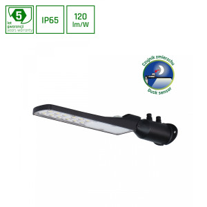 Oprawa uliczna z czujnikiem zmierzchowym STREETOS SLIM 30W NW 230V 140/85st IP65 423x109x76mm CZARNY 5 LAT SLI027020NW_PW