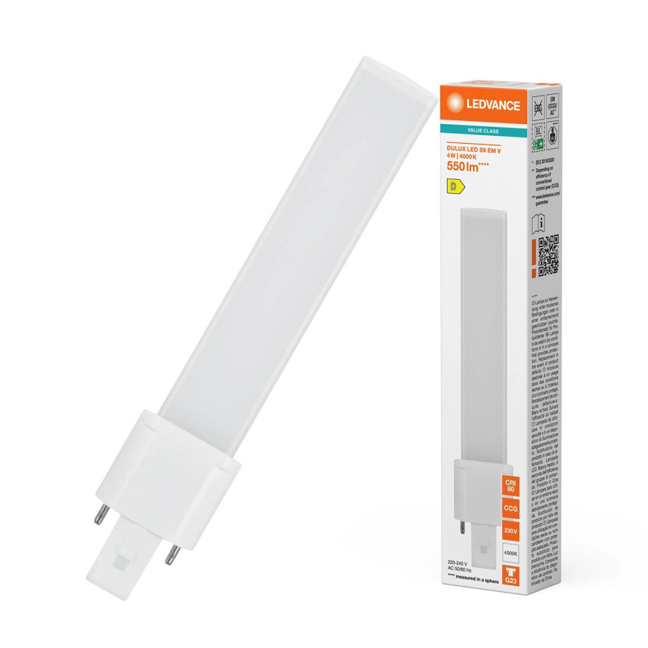 Świetlówka LED LEDVANCE DULUX S9 4W 840 G23, 550 lm, 4000K