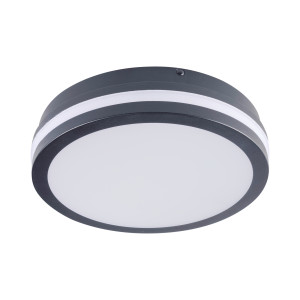 Plafon LED KANLUX BENO 24/30W CCT z czujnikiem mikrofalowym, okrągły, 3000/3500/4000K, do 3120 lm, IP65, Ø260 mm, grafitowy
