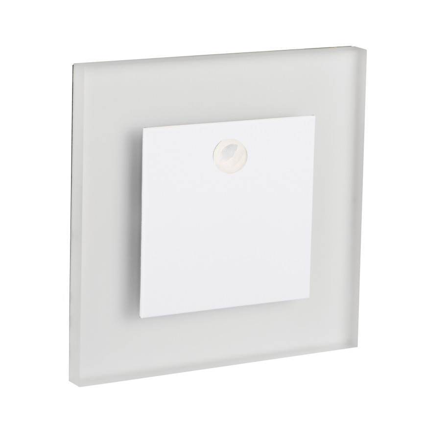 Oprawa schodowa LED KANLUX APUS LED PIR W-NW, z czujnikiem ruchu, 0,8W, 4000K, biała, IP20