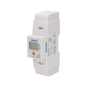 Wskaźnik zużycia energii elektrycznej 1-fazowy 80A, dodatkowy wskaźnik, wyjście impulsowe przycisk RESET OR-WE-503