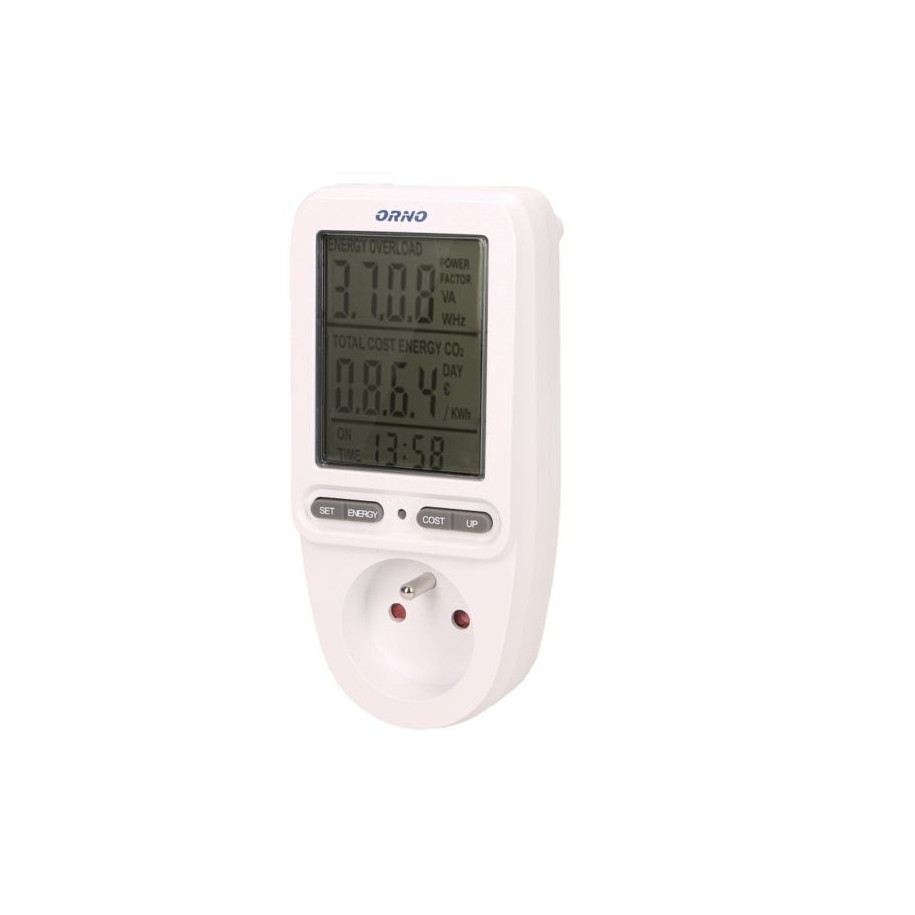 Watomierz, kalkulator energii z wyświetlaczem LCD OR-WAT-435