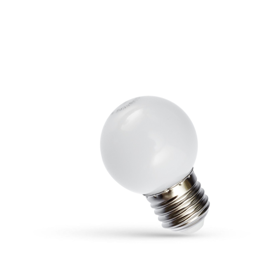 LED KULKA E-27 230V 1W BIAŁA WOJ+11794