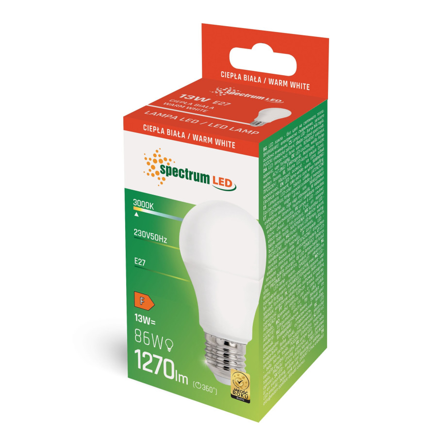 LED GLS E-27 230V 13W 3000K 1270lm WOJ+13892