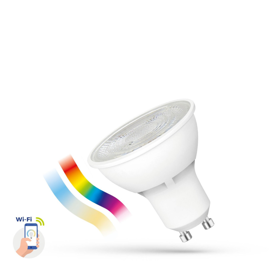 LED GU10 4,5W 230V 460lm RGBW+CCT+DIM Wi-Fi Spectrum SMART WOJ+16823
