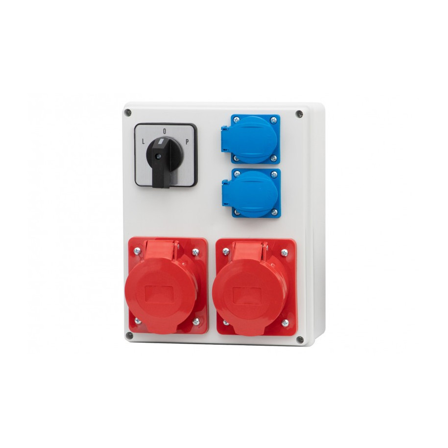 Rozdzielnica budowlana z wyłącznikiem L-P gn. 16A 5P, 32A 5P, 2x230V F3.0094