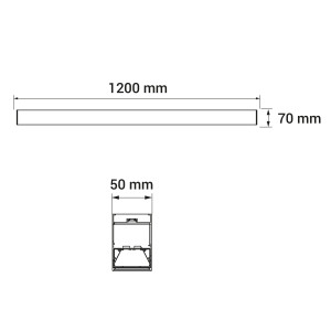 Oprawa biurowa liniowa 120cm, srebrna, zasilanie przelotowe, 40W, 5000Lm ORO-RAGGIO-SILVER-40W-DW-L ORO18038