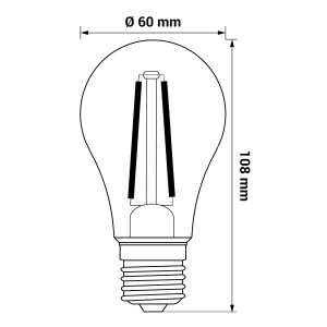 Lampa LED Filament E27 A60 10,5W 1521Lm 4000K 360° Fi60x108 ORO-E27-A60-FL-CLARO-10,5W-DW  ORO04141