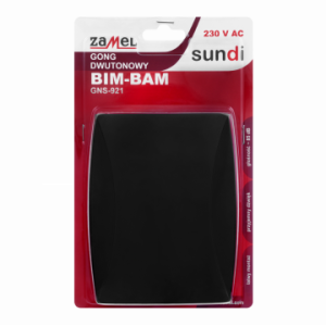 Gong dwutonowy BIM-BAM 230V czarny GNS-921-CZN