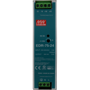 Zasilacz impulsowy 24VDC 3,2A 76,8W EDR-75-24 Mean Well