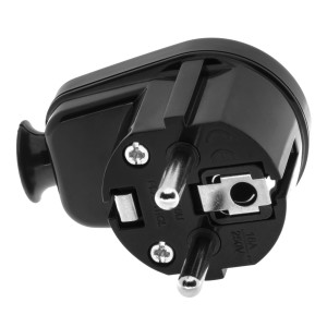 Wtyczka kątowa z/u 16A 250V rozbieralna czarna WT-16/CZARNY