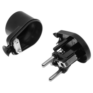 Wtyczka kątowa z/u 16A 250V rozbieralna czarna WT-16/CZARNY