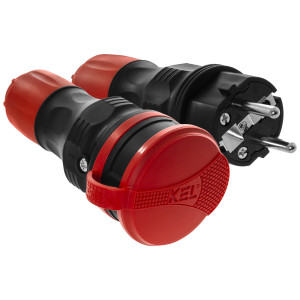 Zestaw EXTREM wtyczka + gniazdo 16A 2P+Z 250V IP54 czarny/czerwony ZWG-54