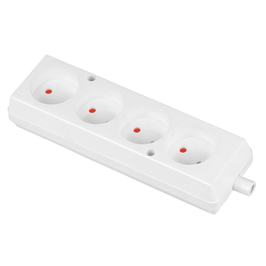 Gniazdo przenośne czterokrotne 16A 2P 250V białe GN-460