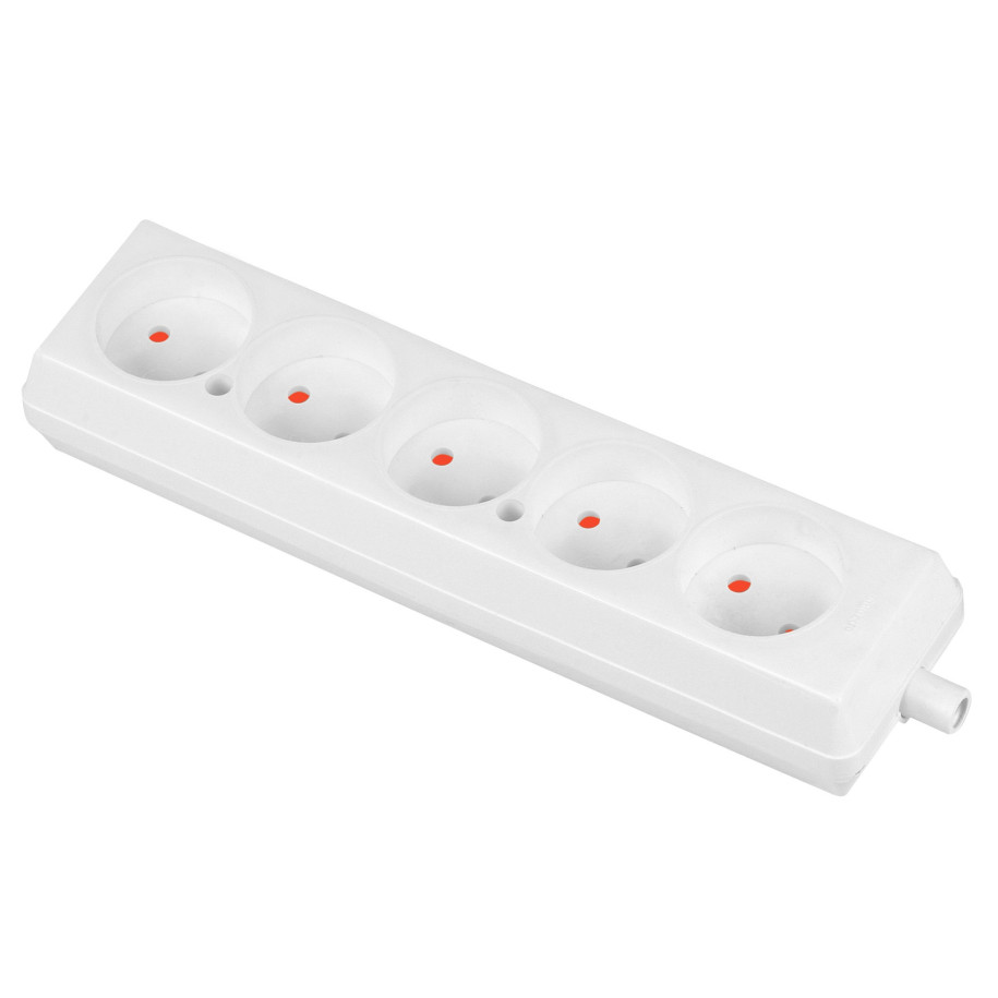 Gniazdo przenośne pięciokrotne 16A 2P 250V białe GN-560