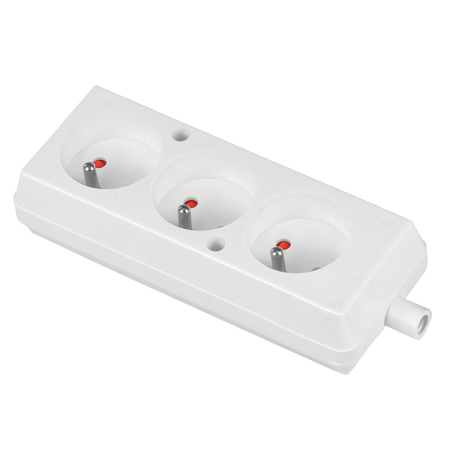 Gniazdo przenośne trzykrotne 16A 2P+Z 250V białe GN-370