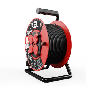 Przedłużacz bębnowy PROFESSIONAL LINE 40m H05RR-F 3x1,5 4xGS /+termik/ 16A IP44 czarny