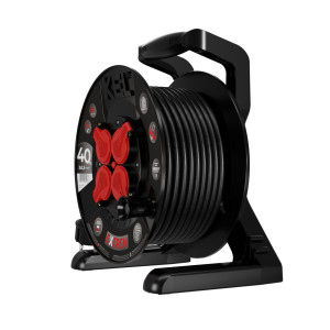 Przedłużacz bębnowy EXTREM LINE 4x2p+Z IP44 16A H05RR-F 3X2,5 40mb CZARNY PB-EXT/40M/3X2,5/H05RR-F/CZARNY