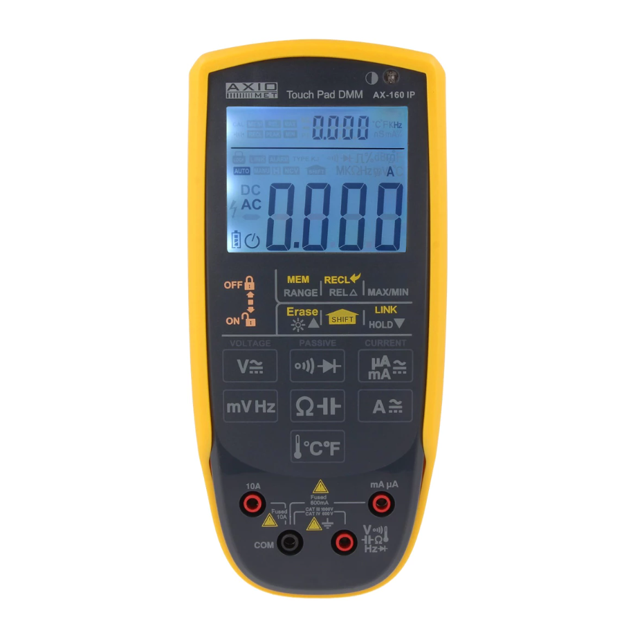 Multimetr cyfrowy LCD (6000) podwójny podświetlany True RMS IP65 AX-160IP