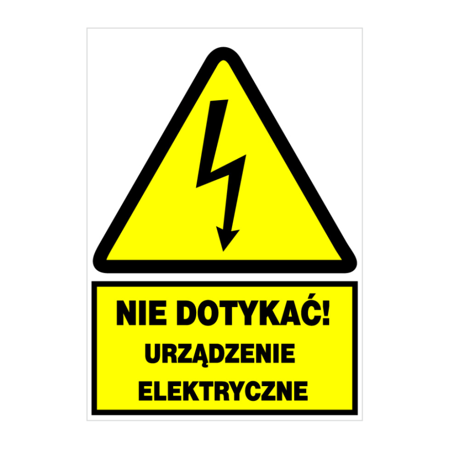 Tablica samoprzylepna "NIE DOTYKAĆ URZĄDZENIE ELEKTRYCZNE"