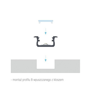 Profil aluminiowy podtynkowy do taśm LED typ B biały 3mb