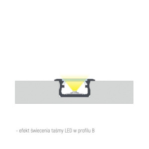 Profil aluminiowy podtynkowy do taśm LED typ B biały 3mb
