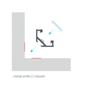Profil aluminiowy natynkowy/rogowy do taśm LED typ C czarny 3mb