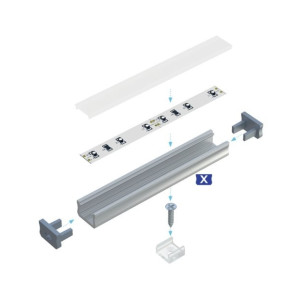 Profil aluminiowy natynkowy typu slim X czarny do taśmy LED 2mb