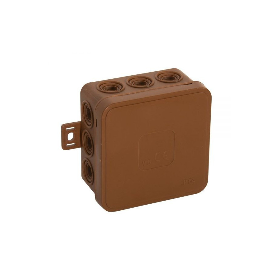Puszka elastyczna n/t IP54 12-wlotowa typu klik 85x85x41mm 036-02 brązowa